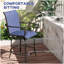 Tabourets de bar d'extérieur avec accoudoirs Outsunny, ensemble de 2 chaises de patio pivotantes à 360 ° avec tissu en maille haute densité, chaises de salle à manger à cadre en acier pour balcon, bord de piscine, jardin, bleu marine-157143796