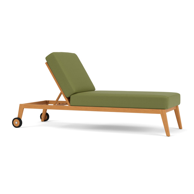 Alpine Outdoor Teak Chaise Lounge, Reflections Grass