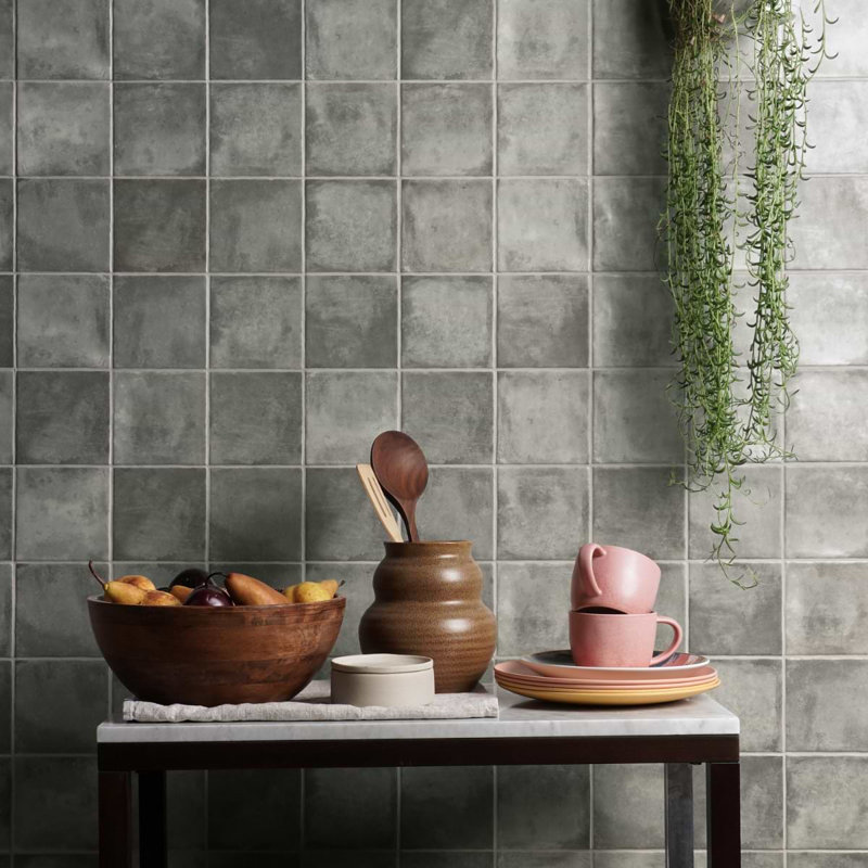 Paula Purroy Talia 5x5 Matte Ceramic Tile, Dove Gray