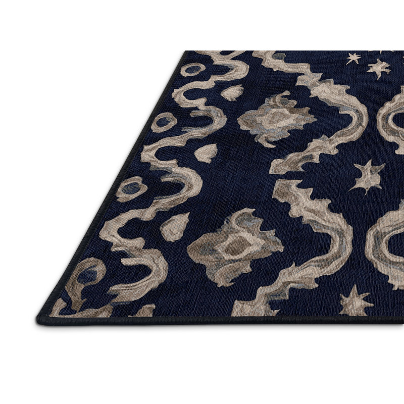 Machine Washable Gray Area Rug, Square 4'