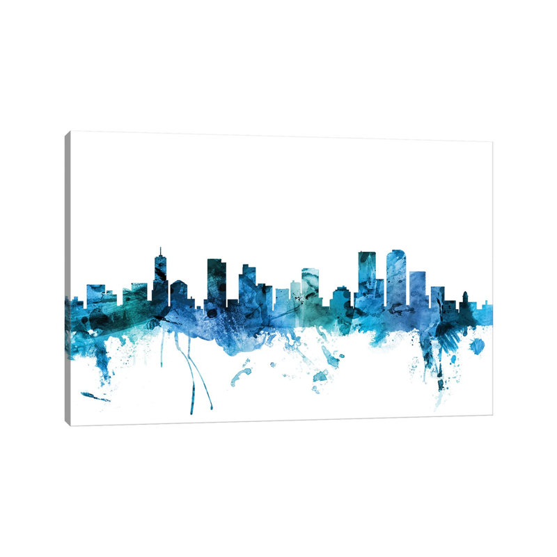 Denver, Colorado Skyline by Michael Tompsett - 1 Piece Wrapped Canvas Wall Art, 20.32 cm H x 30.48 cm W