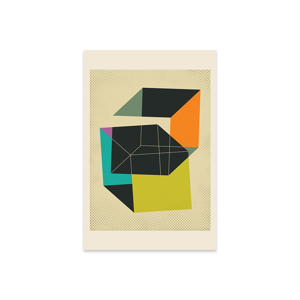 George Oliver Cubes V by Jazzberry Blue - Unframed Graphic Art | Wayfair