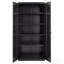 Armoire de rangement en métal, armoire de garage verrouillable en acier de 68,9 po avec 4 tablettes réglables, 2 portes magnétiques, 2 clés, 5 outils de rangement pour garde-manger, entrepôt, sous-sol, buanderie, bureau, noir