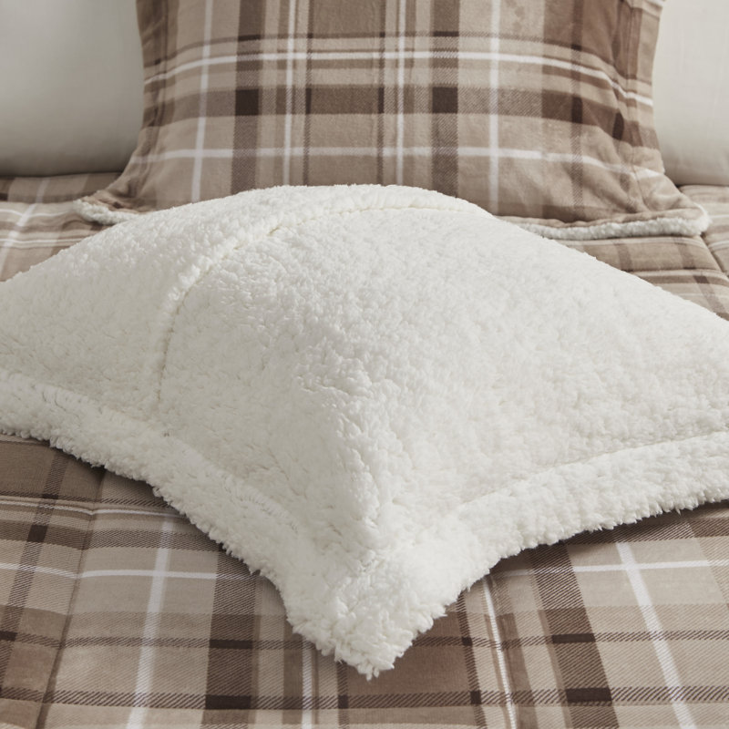 King Brown and Black Microfiber Down Alternative Comforter Set