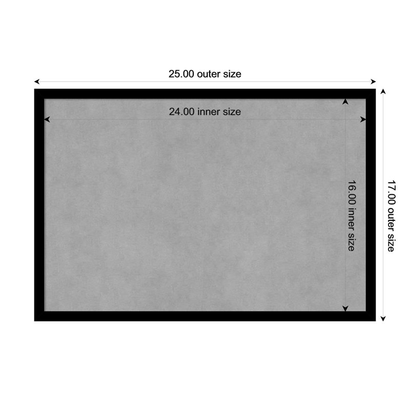 Tableau magnétique noir à cadre profond Black Gallery, 17" H x 25" W