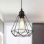 Abat-jour cage en métal noir, luminaire suspendu à cordon rétro-742203806