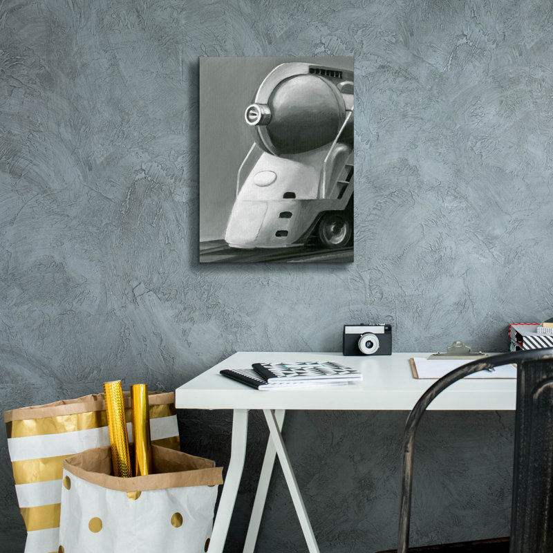 «Vintage Locomotive 1» par Ethan Harper, art mural sur toile, H 16 po x l 12 po x P 0,75 po