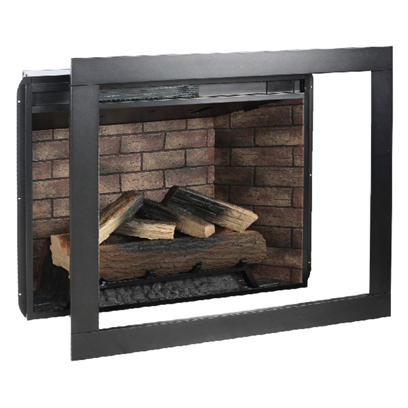 33 Inch Electric Fireplace Insert With Removable Trim - Touch Screen Heater For Household Smokeless Firebox & Crackling Fire Sound Adjustable Flame Brightness Settings 1500W Heat, 5018 /H Warms 400
