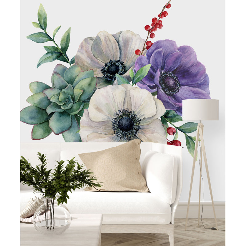 Gentle Bouquet Wallpaper, 125" W x 10.42" L