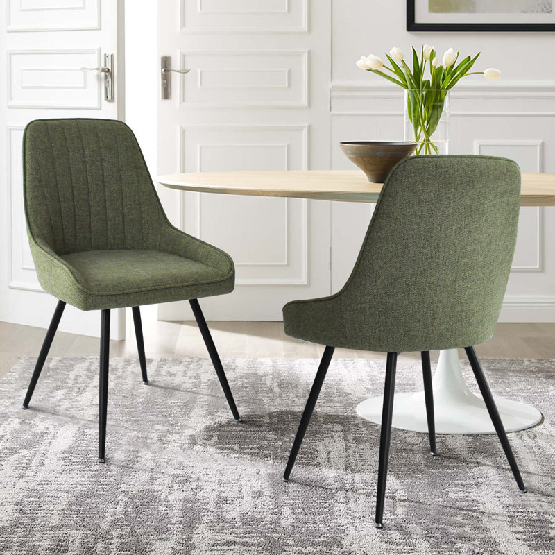 Jozwiak 19.5" W Dining Chair (Set of 2), Olive Green