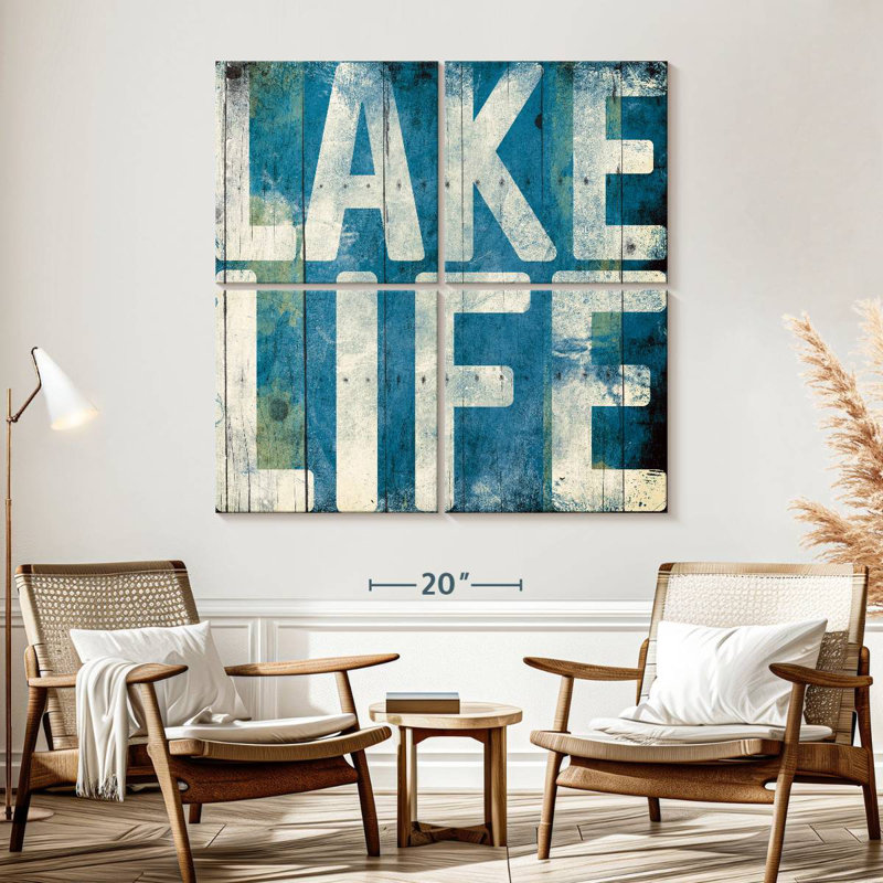 Tergel Lake Life Light Blue, 57" H x 57" W
