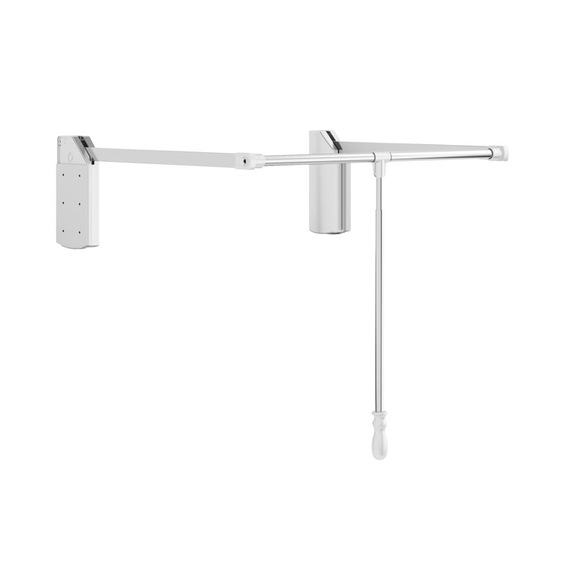 Metal Adjustable Wall Mounted Clothes Rack, Polished Chrome