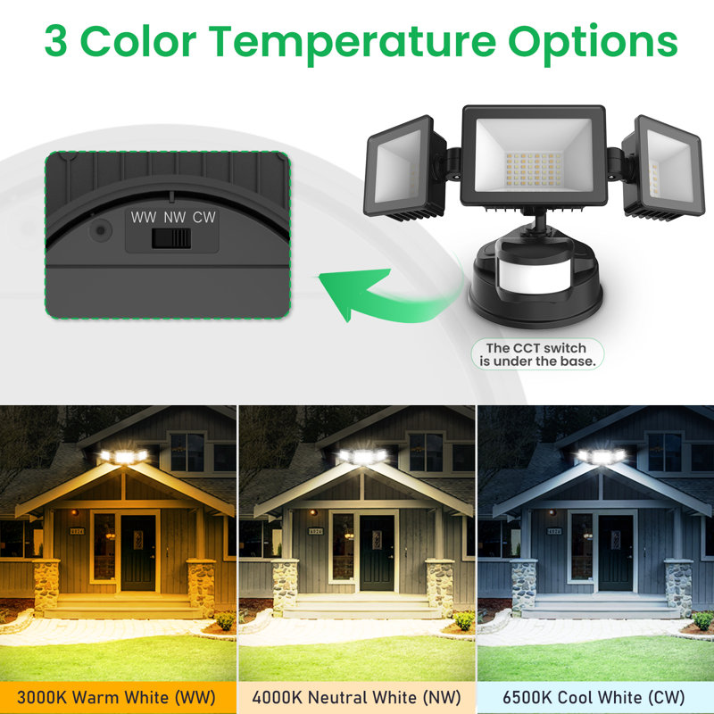 Black 40W LED Motion Sensor Outdoor Security Flood Light