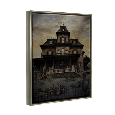 «Haunted House Landscape», impression encadrée sur bois