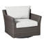 Fauteuil pivotant club tissé - noyer noir-62379960-63361372-70150079