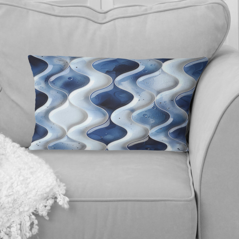 Coussin lombaire Mid-Century Blue Ogee