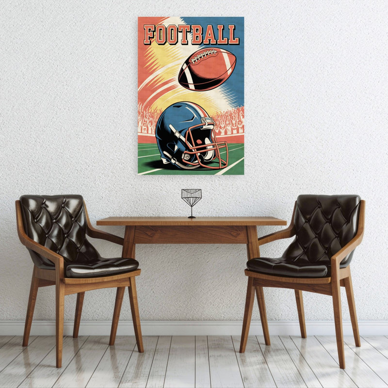 «Retro Football Game Day», reproduction d'art rétro rétro classique, 36" H x 24" W