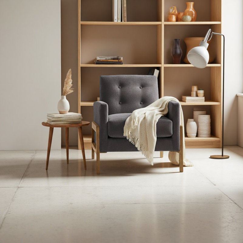 Fauteuil d'appoint capitonné, Gris foncé