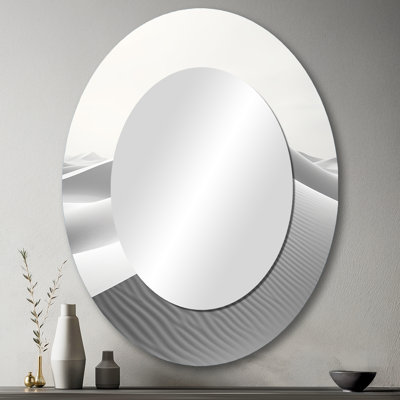 Miroir mural ovale blanc