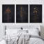 "Moody", "Moody", fleurs sauvages séchées foncées, images murales rétro d'universitaire floral, impression sur toile encadrée, 3 pièces, "16" x 24 "x 3 pièces, 24" x 36 "x 3 pièces-91875027-91875028