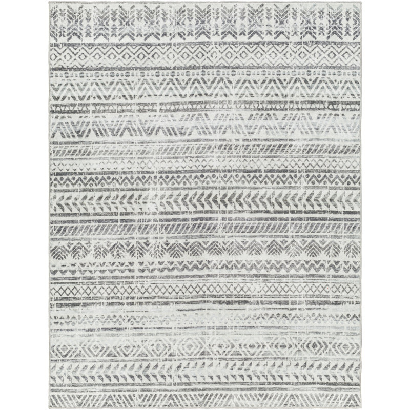 Light Silver Machine Washable Area Rug, Rectangle 8'10" x 11'9"