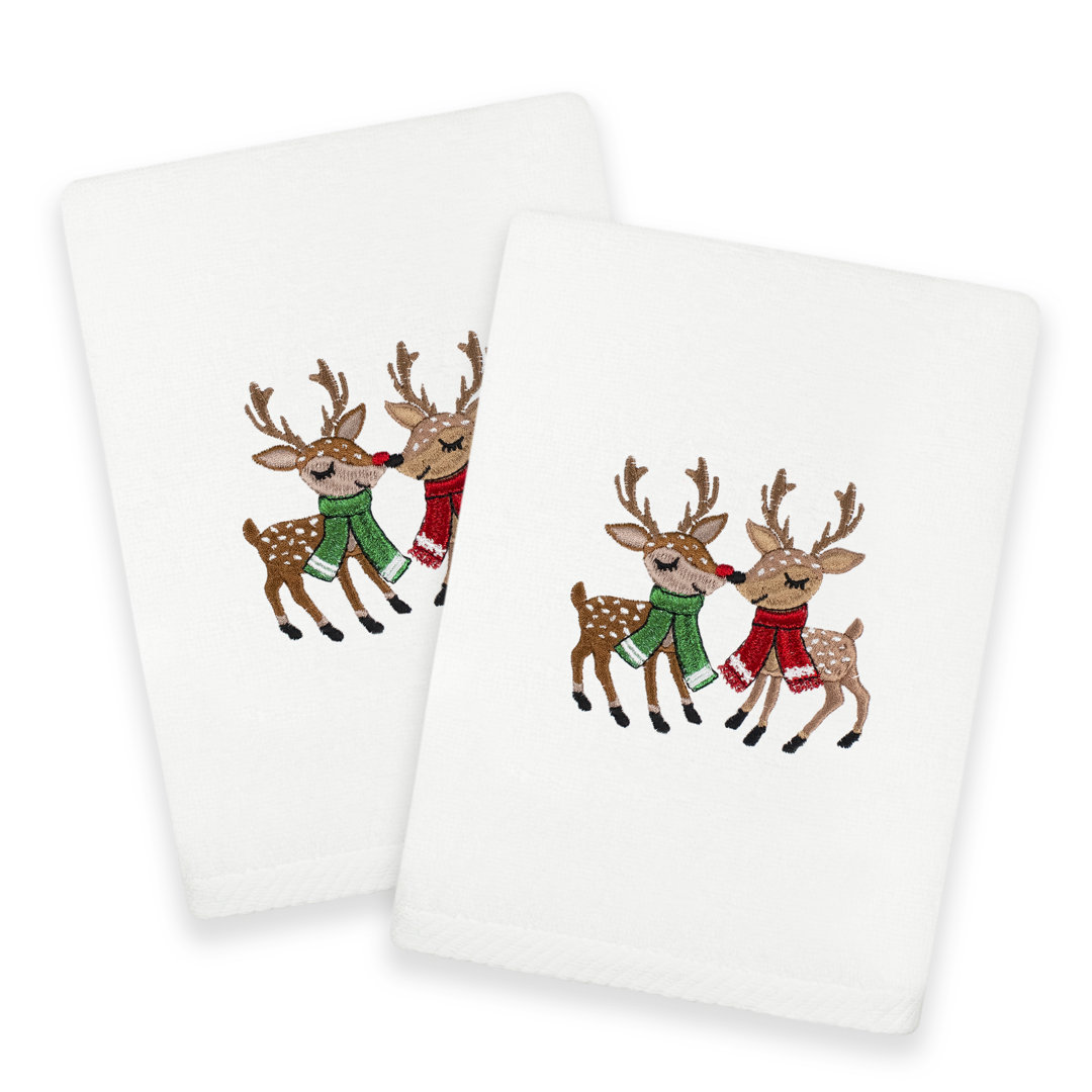 Christmas Kisses Turkish Cotton Hand Towel (Set of 2) Linum Home Textiles