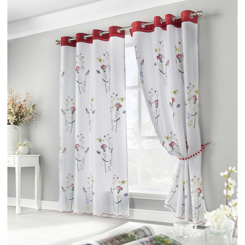 Stamper Semi Sheer Curtain Pair, 147cm W x 183cm L