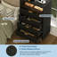 Commode 4 tiroirs avec lumières DEL et station de charge, grande commode avec dispositif anti-basculement, armoire de rangement moderne pour le salon de la chambre à coucher