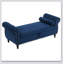 Repose-pieds en velours avec coussin (bleu marine), banc d'entrée multifonctionnel, banc de chambre