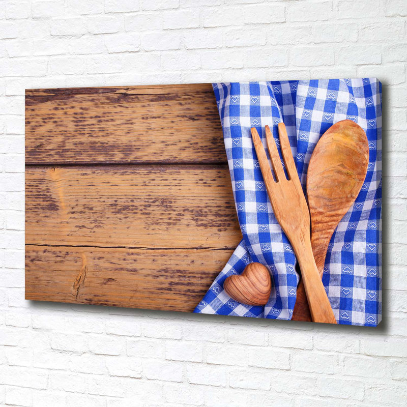 Wooden Cutlery - Wrapped Canvas Print
