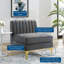 Chaise sans accoudoirs en velours Triumph Channel-1867309686