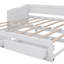 Lit de jour simple en bois avec lit gigogne et deux tiroirs de rangement, lit de jour extensible-266937209