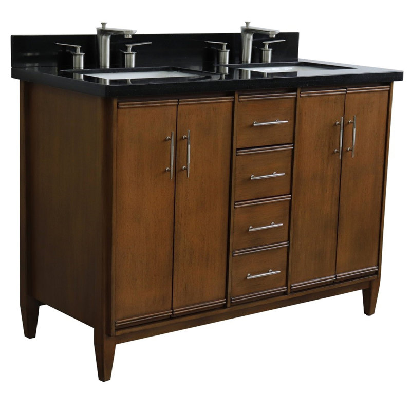 Ensemble de meuble-lavabo double 49 po Hayse, Noir