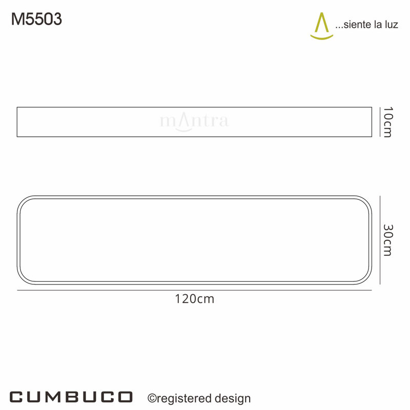 Cumbuco LED Flush Mount, 10cm H x 120cm W x 30cm D