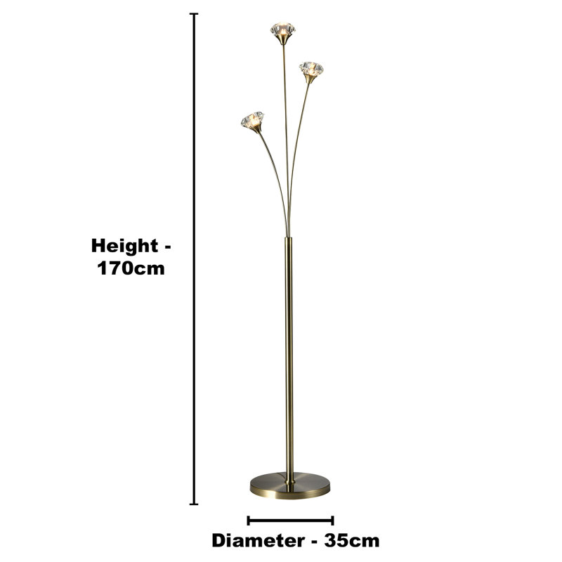 Sluss 170cm Tree Floor Lamp, Antique Brass