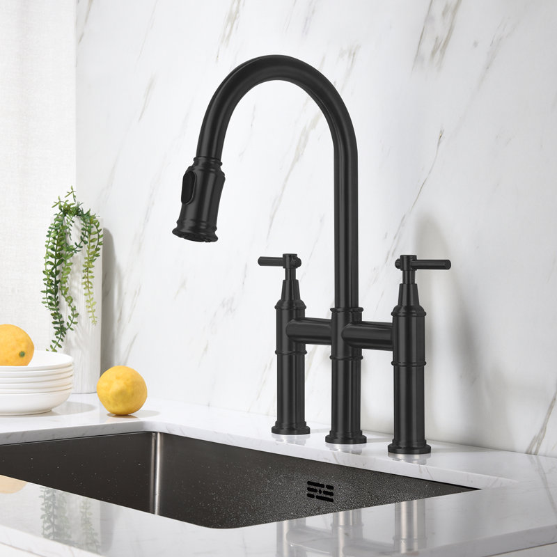 VanityIn Pull Down Kitchen Faucet, Matte Black