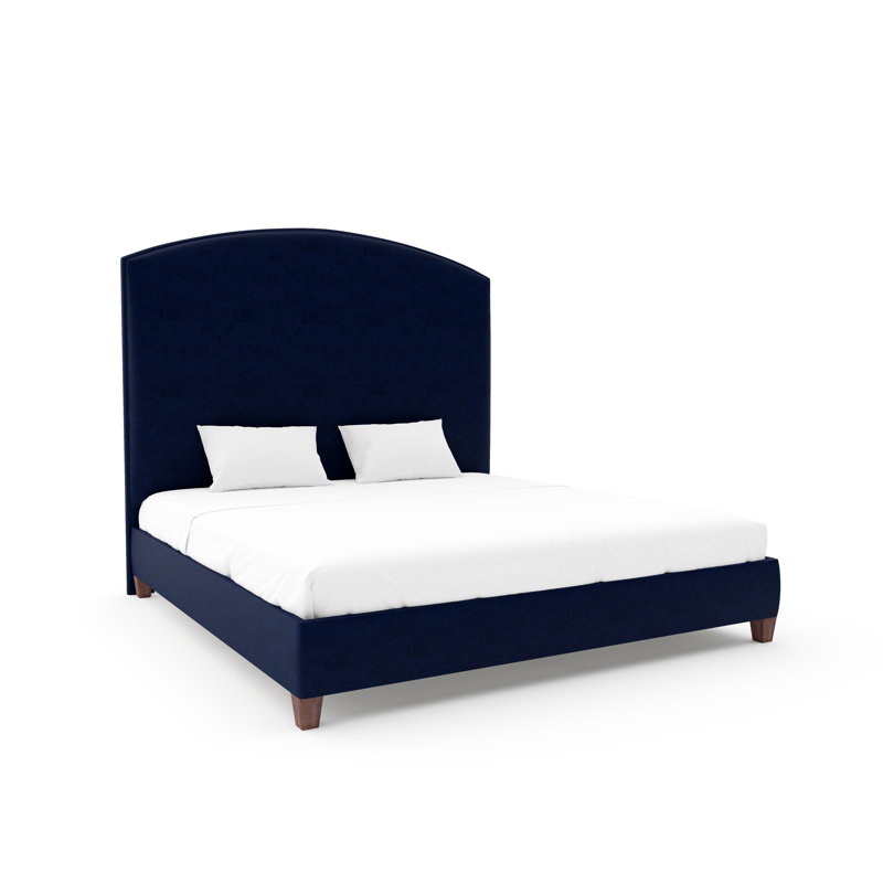 Benjamin Bed With 9" Rails, Rich Tobacco, Queen, Posh Life Performance Velvet Ink