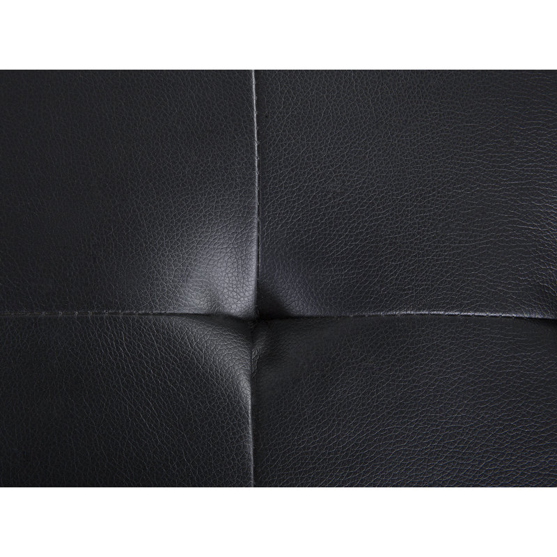 Delia 4 Seater Faux Leather Sofa Bed, Black