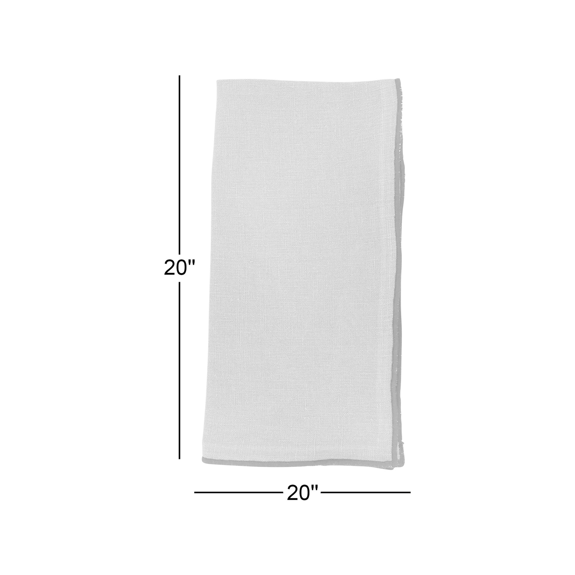 Set of 4 Dartmouth Linen No Pattern Square Napkins, Red/White
