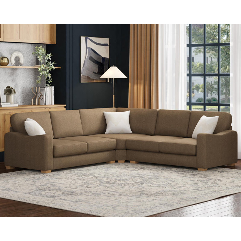 Theadford Corner with two seats both sides, Fixed Back, Stone Polyester