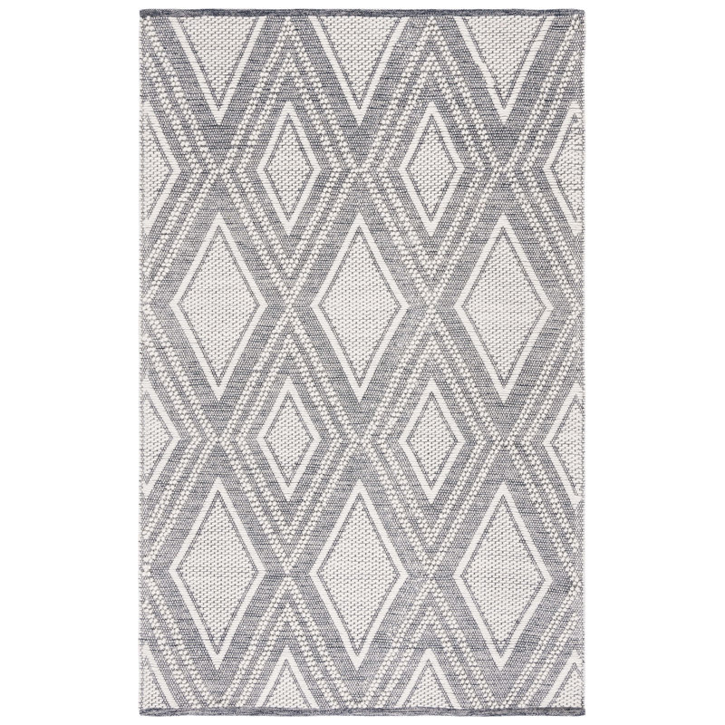 Dessiree Hand Woven Wool And Cotton Geometric Rug, Rectangle 5' x 8'