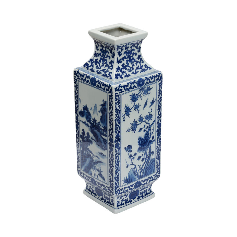 Dynasty Blue And White Landscape Vase
