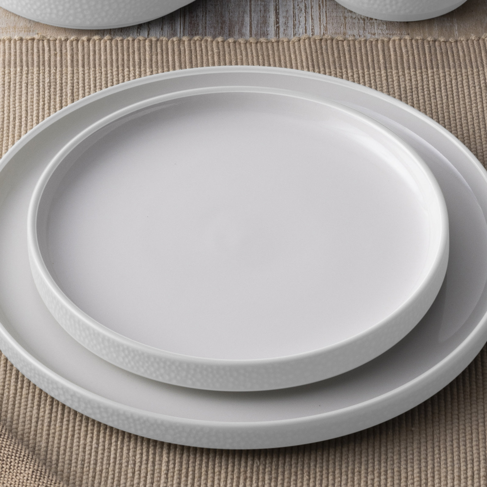 Noritake Colortex Stone Stax Salad Plates, 7-1/2", White