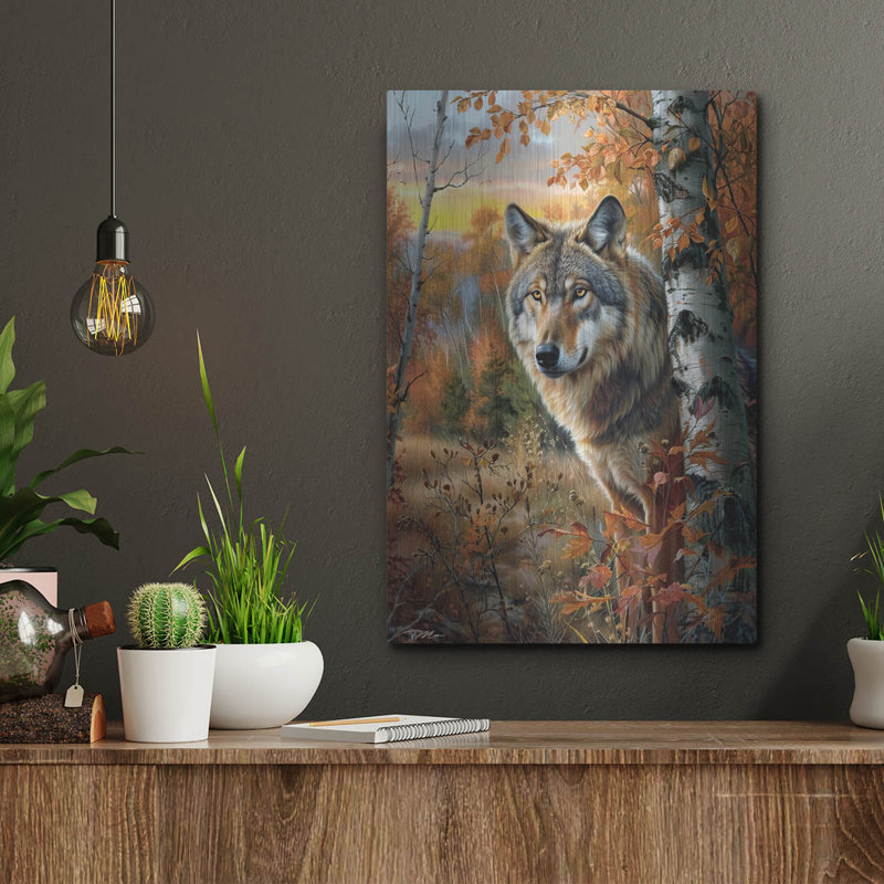  «Wolfs Portrait» par Momart, art mural en métal, 12 po x 16 po, H 16 po x l 12 po