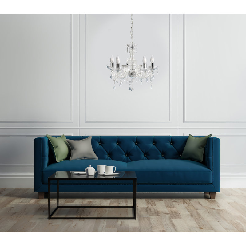 Lustre style chandelier 5 lumières Kelly, Transparent