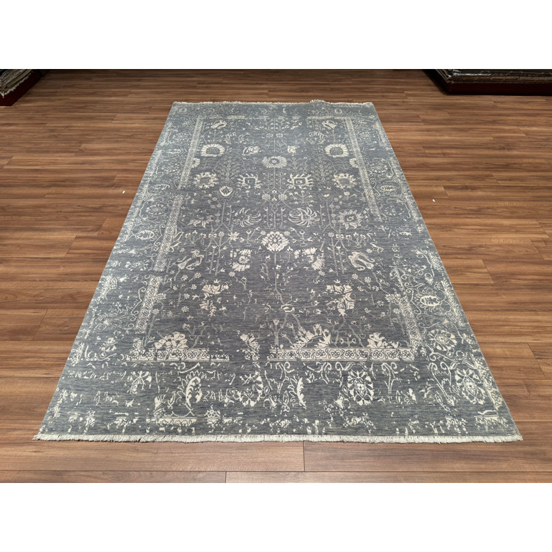 Tapis gris en laine noué à la main Original Original