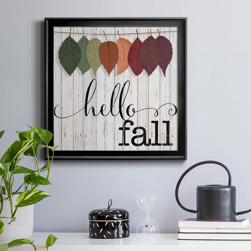 «Hello Fall», reproduction d'art textuel sur toile encadrée, Noir, H 26,5 po x l 26,5 po x P 1,5 po