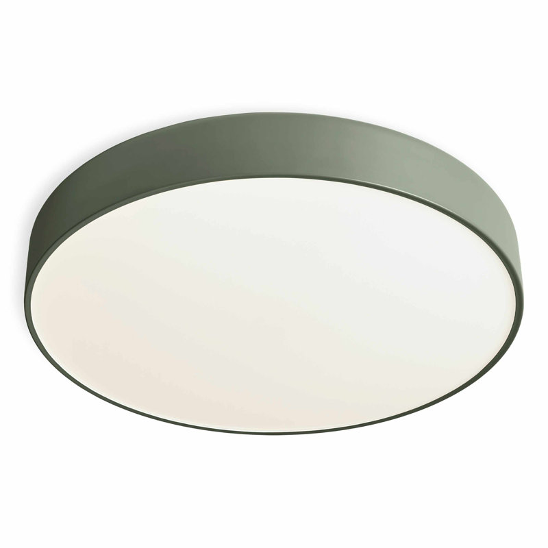 Bobber 1 - Light LED Flush Mount, 4" H x 20" W x 20" D, Gray Green