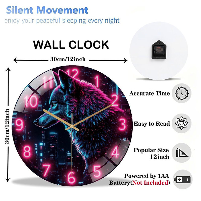 Horloge murale en verre Neon