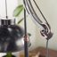 Lampe sur pied en aluminium et poulie noire